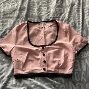 AMBER x MESHKI PINK CROP TOP